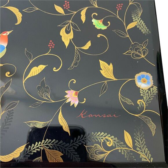 Address Book New Kansai Urushi Japanese Black Kansai Yamamoto Lacquer Floral - Picture 6 of 12